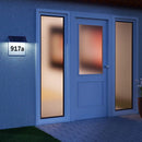 Číslo domu s LED osvětlením a solárním napájením, nerezový solární panel