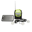 Přenosná solární sada GD-8071 se 3 LED žárovkami, nabíjením telefonu, FM rádiem, Bluetooth a MP3