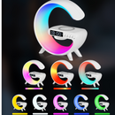 Bezdrátová nabíjecí stanice 3 v 1 s RGB lampou a bluetooth reproduktorem, ovládání aplikací