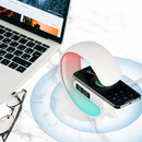 Bezdrátová nabíjecí stanice 3 v 1 s RGB lampou a bluetooth reproduktorem, ovládání aplikací