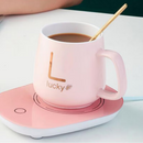 Sada keramického hrnku se samoohřevem | Indukční ohřívací podložka | S lžičkou a víčkem | Udržuje teplotu na 55°C