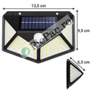 Solární lampa se 100 LED diodami a pohybovým senzorem - 600 lumenů