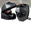 Vodotěsný motocyklový batoh s LED a karbonovým designem - přihrádka na notebook, pevná skořepina