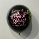 Černý latexový balónek Happy Birthday Premium - Elegantní narozeninové dekorace