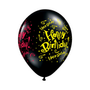 Černý latexový balónek Happy Birthday Premium - Elegantní narozeninové dekorace