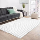 Nadýchaný koberec z umělé kožešiny 3D Bubble Design 180x230cm - Severská bílá pro obývací pokoj a ložnici