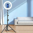 Profesionální kruhová LED lampa se stativem a držákem na telefon – Ring Light pro make-up a fotografie
