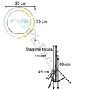 Profesionální kruhová LED lampa se stativem a držákem na telefon – Ring Light pro make-up a fotografie