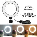 Profesionální kruhová LED lampa se stativem a držákem na telefon – Ring Light pro make-up a fotografie