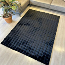 Koberec z umělé kožešiny 3D Bubble Nordic Design 180x230cm - Měkký a Nadýchaný pro Obývací Pokoj a Ložnici, Černý