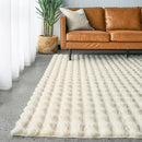 Koberec z umělé kožešiny 3D Bubble 180x230cm - Nordic Premium Design pro obývací pokoj a ložnici - Krémový