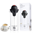 Elektrický napěňovač mléka 450ml, se skleněnou žáruvzdornou nádobou, hustá a rovnoměrná pěna, ideální pro cappuccino, latte a kávu