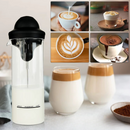 Elektrický napěňovač mléka 450ml, se skleněnou žáruvzdornou nádobou, hustá a rovnoměrná pěna, ideální pro cappuccino, latte a kávu
