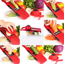Ekonomický balíček do kuchyně – Horkovzdušná fritéza 6L 2400W bez oleje s digitálním displejem + Struhadlo 6 v 1 na zeleninu a ovoce s nádobou