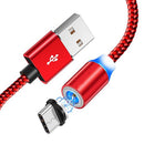 Magnetický nabíjecí kabel 3v1 s LED – Lightning, USB-C, Micro USB – Kompatibilní s iPhone/Android
