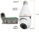WiFi kamera typu žárovka 355° Full HD s panoramatickým úhlem, pohybovým senzorem a obousměrnou audio funkcí