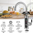 Elektrický okamžitý nerezový kohoutek 3000W - Teplá voda za sekundy, LED displej, otočný o 360°