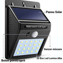 Solární LED lampa s pohybovým senzorem – Automatické osvětlení, Rychlá montáž bez kabelů, Odolnost proti povětrnostním vlivům