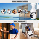 Sada 2 WiFi bezpečnostních kamer typu žárovka 355° Full HD s panoramatickým úhlem, pohybovým senzorem a obousměrnou audio funkcí