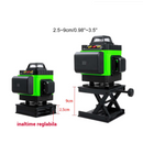 Laserová vodováha 4D SE 16 liniemi, 4 paprsky x 360 stupňů, Zelené linie, Dosah 25m, Přesnost ± 2mm/10m, Samonivelace, Pravý úhel, Baterie 2 x 4000 mAh 4.2V, Dálkové ovládání