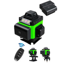 Laserová vodováha 4D SE 16 liniemi, 4 paprsky x 360 stupňů, Zelené linie, Dosah 25m, Přesnost ± 2mm/10m, Samonivelace, Pravý úhel, Baterie 2 x 4000 mAh 4.2V, Dálkové ovládání